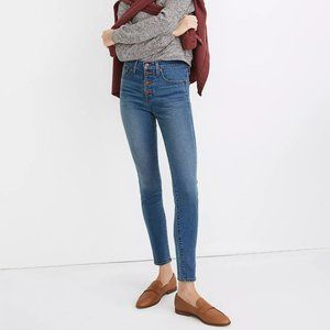 NWT Madewell 10" High Rise Skinny Jeans in Dewitt Wash Button-Front Jeans